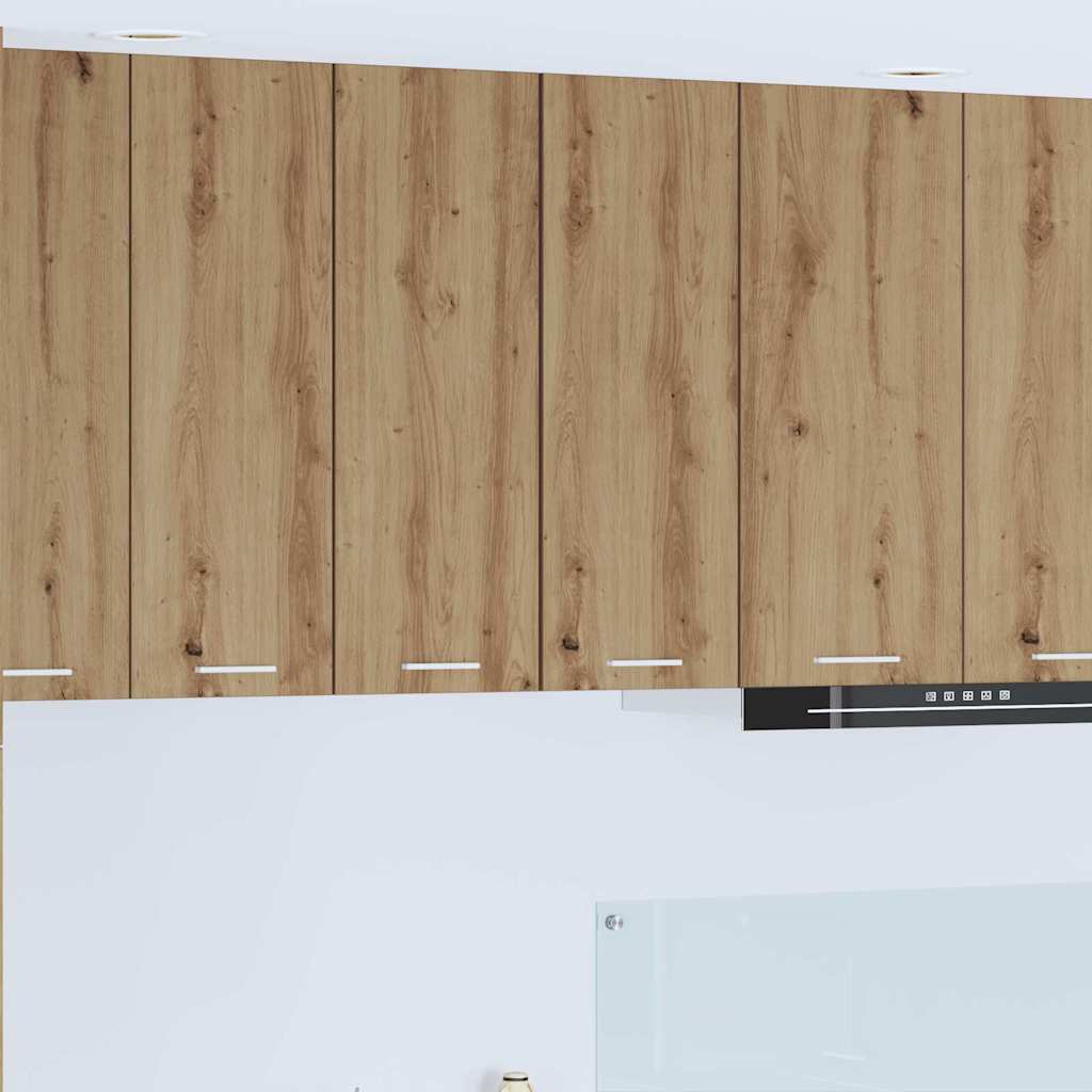 vidaXL Κρεμαστό ντουλάπι με ράφι Riga Χειροποίητη Δρυς και Λευκό