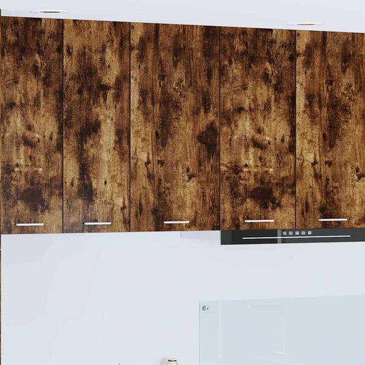 vidaXL Κρεμαστό ντουλάπι με ράφι Riga Καπνιστός Δρυς και Λευκό