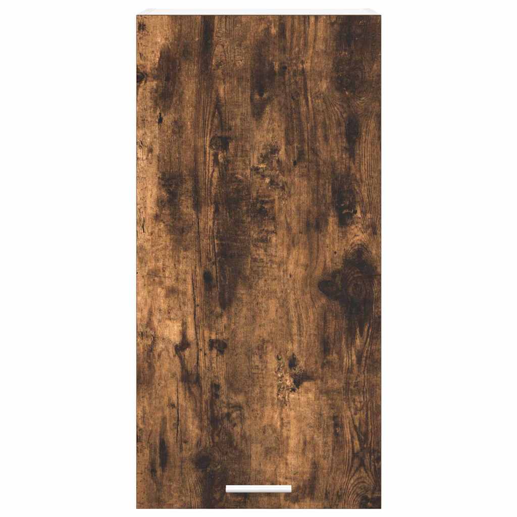 vidaXL Κρεμαστό ντουλάπι με ράφι Riga Καπνιστός Δρυς και Λευκό