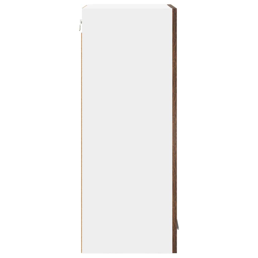 vidaXL Κρεμαστό ντουλάπι με ράφι Riga Καπνιστός Δρυς και Λευκό