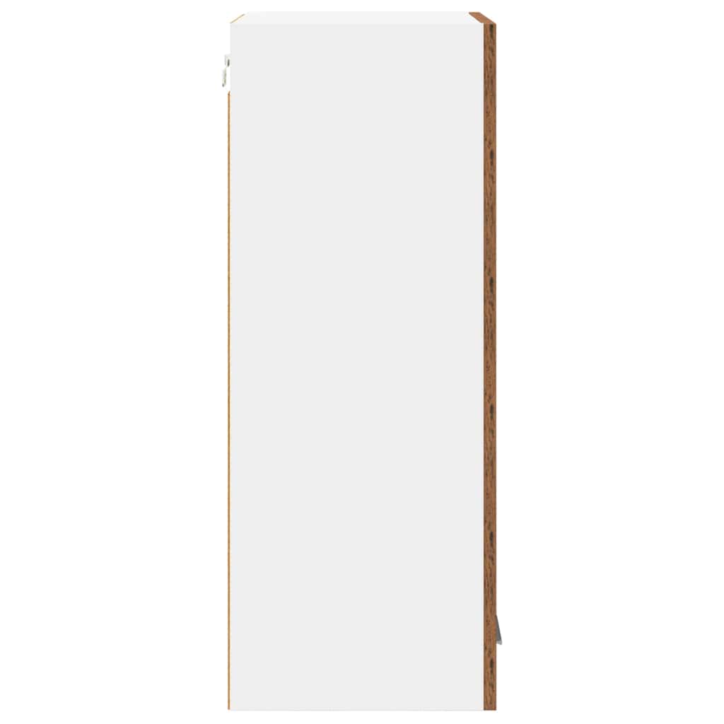 vidaXL Κρεμαστό ντουλάπι Riga Παλαιό Ξύλο και Λευκό 40 x 31 x 80 εκ.