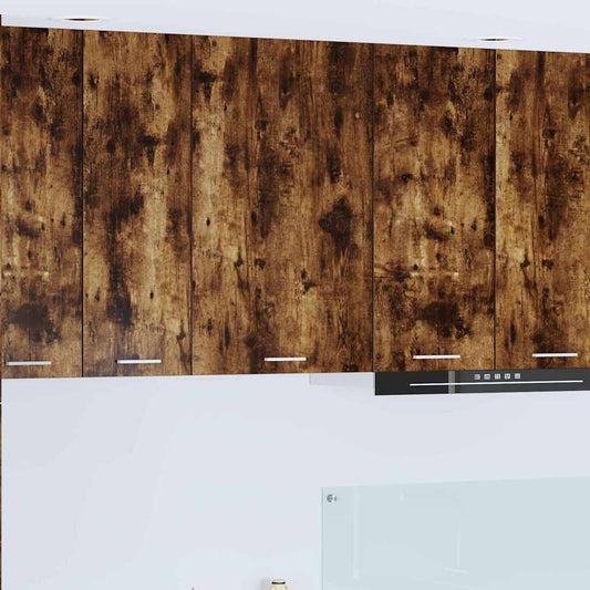 vidaXL Κρεμαστό ντουλάπι με ράφι Riga Καπνιστός Δρυς και Λευκό