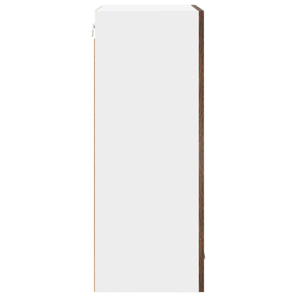 vidaXL Κρεμαστό ντουλάπι με ράφι Riga Καπνιστός Δρυς και Λευκό