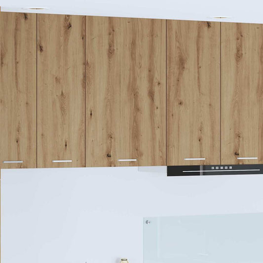 vidaXL Κρεμαστό ντουλάπι με ράφι Riga Χειροποίητη Δρυς και Λευκό