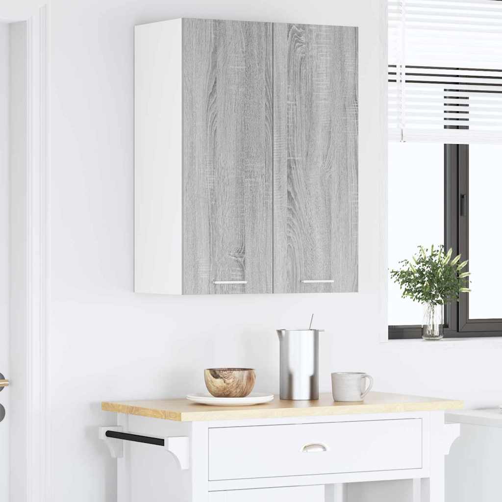 vidaXL Κρεμαστό ντουλάπι με ράφι Riga Γκρίζο Σονομα 60 x 31 x 80 εκ.