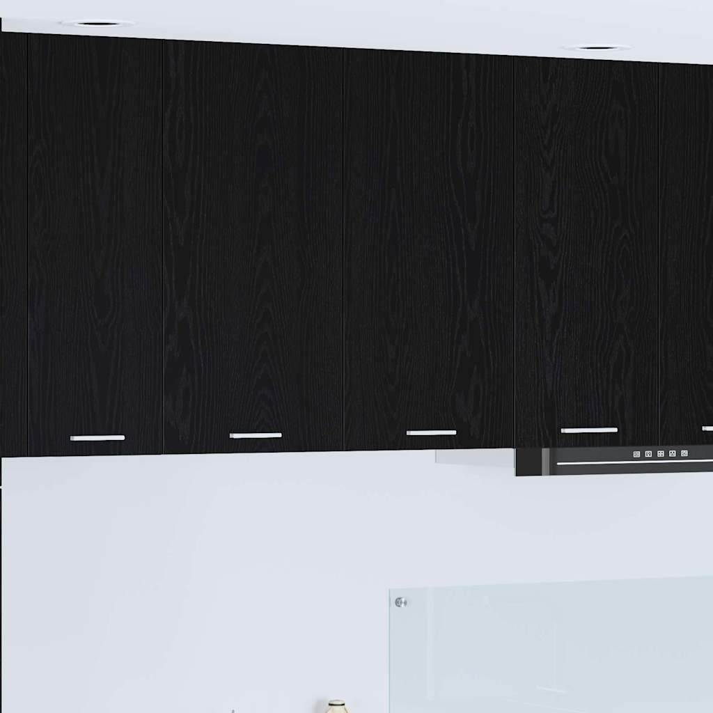 vidaXL Κρεμαστό ντουλάπι με ράφι Riga Μαύρη Οξυά 80 x 31 x 80 εκ.