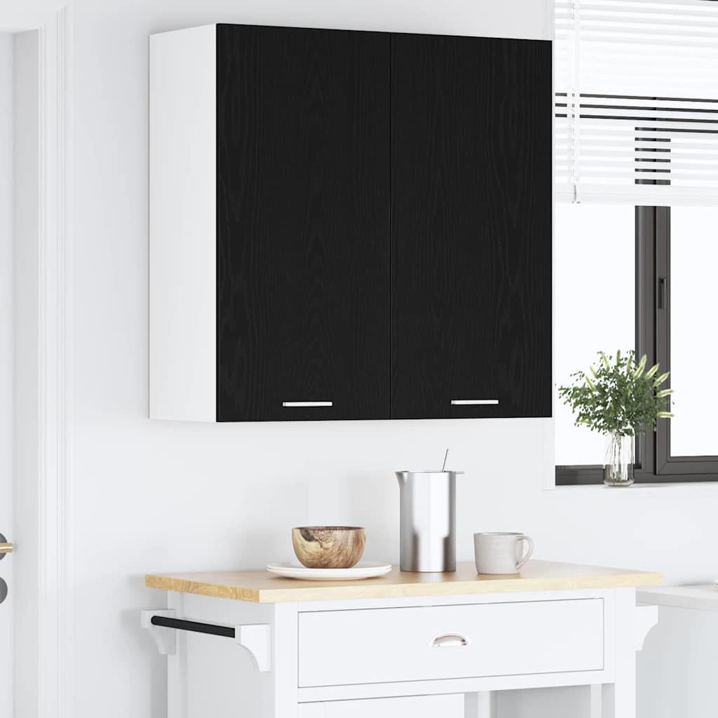 vidaXL Κρεμαστό ντουλάπι με ράφι Riga Μαύρη Οξυά 80 x 31 x 80 εκ.