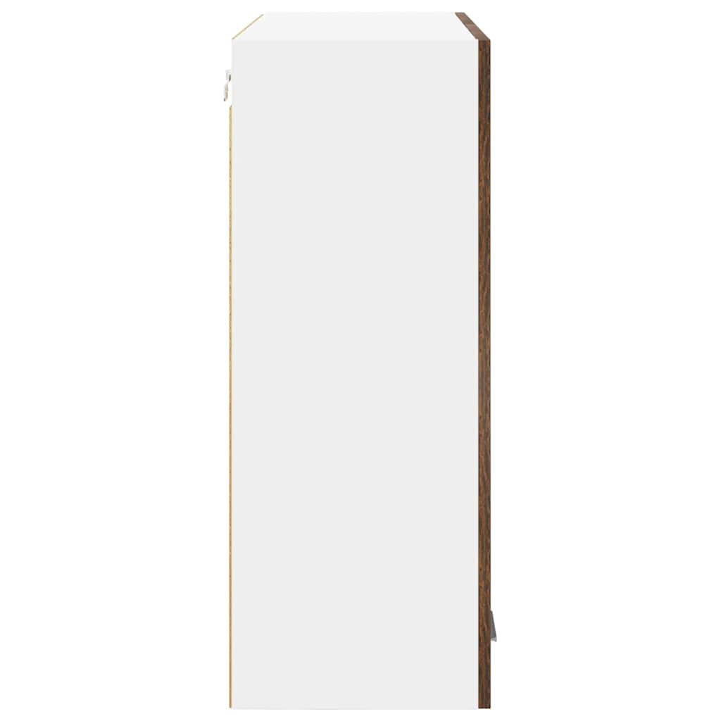 vidaXL Κρεμαστό ντουλάπι με ράφι Riga Καπνιστό Δρύς 80 x 31 x 80 εκ.