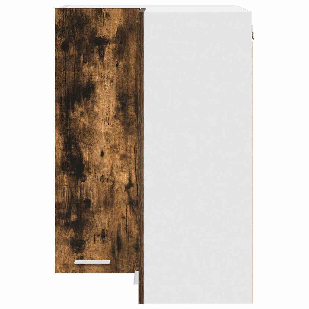 vidaXL Κρεμαστό ντουλάπι με ράφι Riga Καπνιστός Δρυς και Λευκό