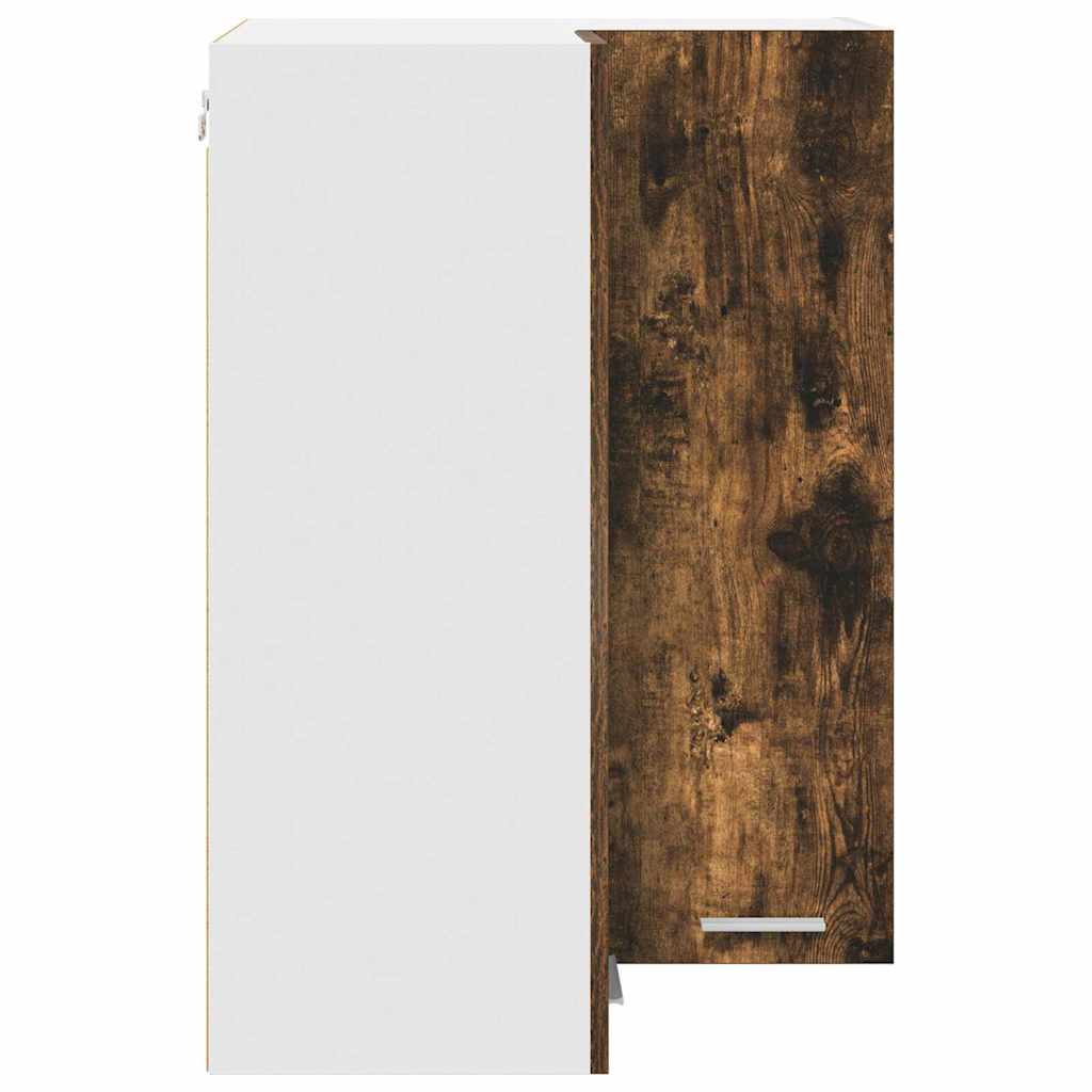 vidaXL Κρεμαστό ντουλάπι με ράφι Riga Καπνιστός Δρυς και Λευκό