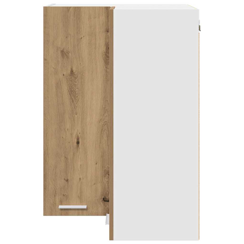 vidaXL Κρεμαστό ντουλάπι με ράφι Riga Χειροποίητη Δρυς και Λευκό