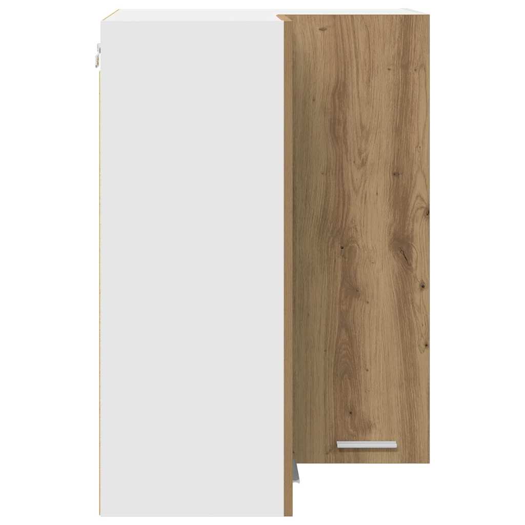 vidaXL Κρεμαστό ντουλάπι με ράφι Riga Χειροποίητη Δρυς και Λευκό