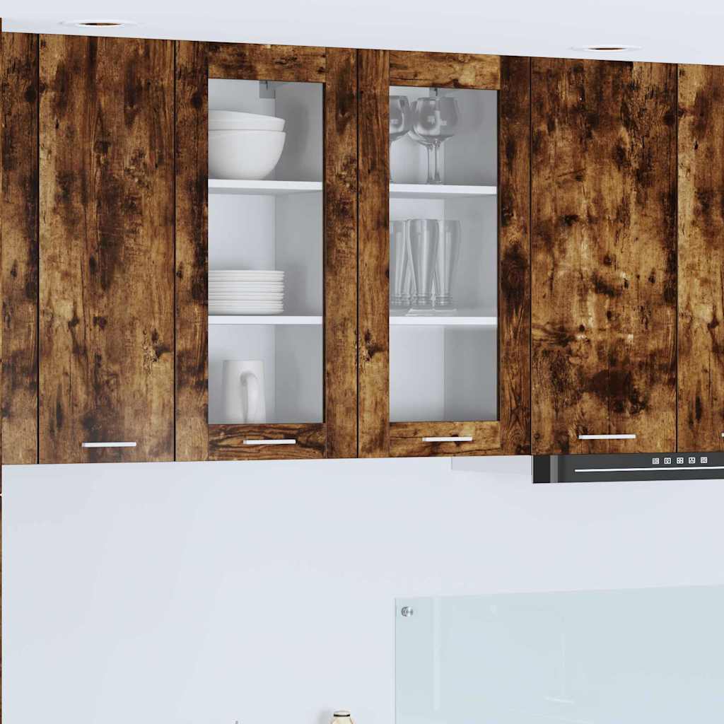 vidaXL Κρεμαστό ντουλάπι με ράφι Riga Καπνιστό Δρύς 40 x 31 x 80 εκ.