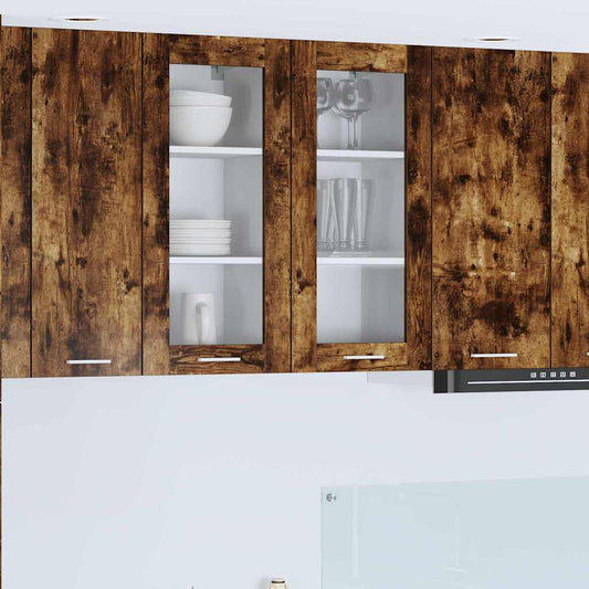 vidaXL Κρεμαστό ντουλάπι με αποθήκευση Καπνιστό Δρύς 40 x 31 x 80 εκ.