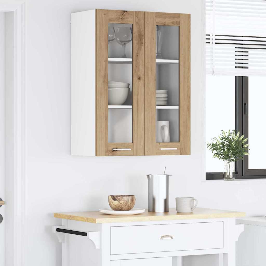 vidaXL Κρεμαστό ντουλάπι με ράφι Riga Artisan Oak 60 x 31 x 80 εκ.