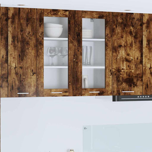 vidaXL Κρεμαστό ντουλάπι με ράφι Riga Καπνιστό Δρύς 80 x 31 x 80 εκ.