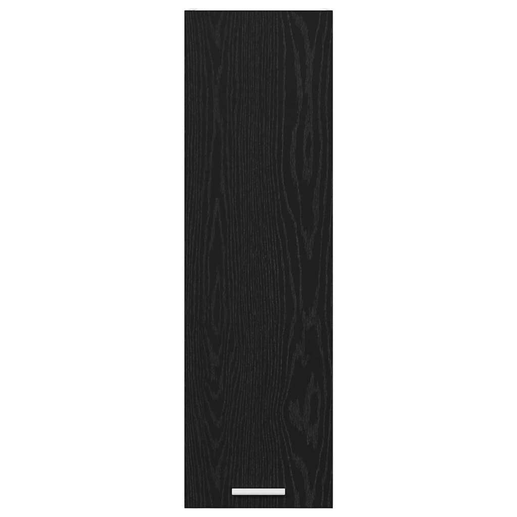 vidaXL Κρεμαστό ντουλάπι με ράφι Riga Μαύρη Οξυά 30 x 31 x 100 εκ.