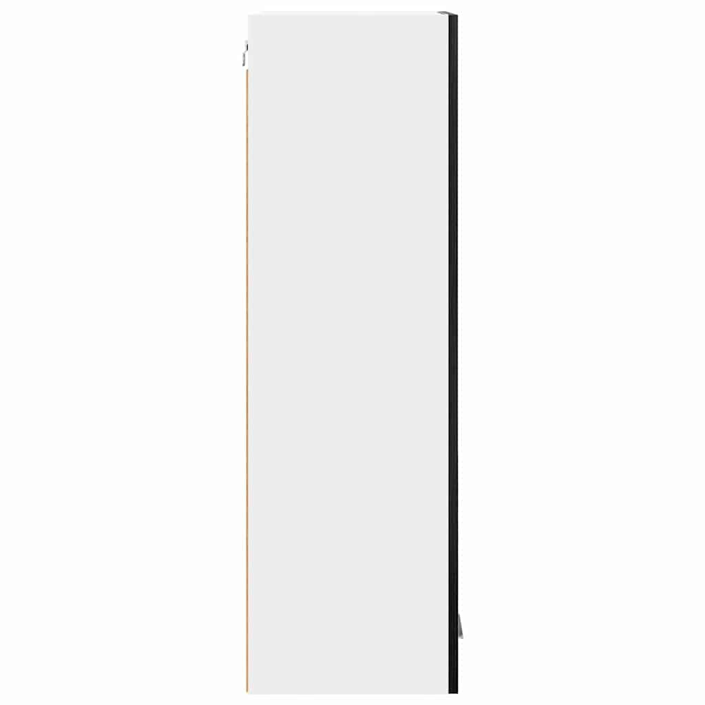 vidaXL Κρεμαστό ντουλάπι με ράφι Riga Μαύρη Οξυά 40 x 31 x 100 εκ.