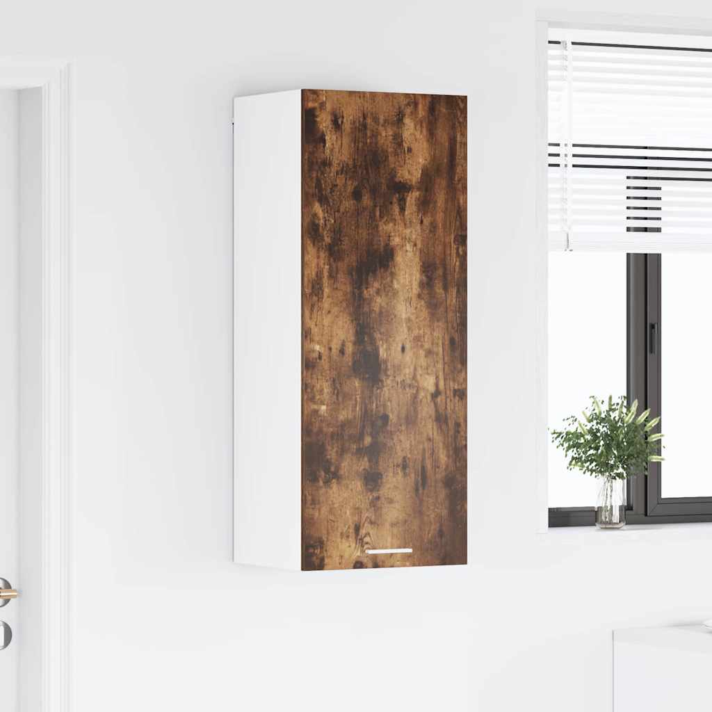 vidaXL Κρεμαστό ντουλάπι με ράφι Riga Καπνιστό Δρύς 40 x 31 x 100 εκ.