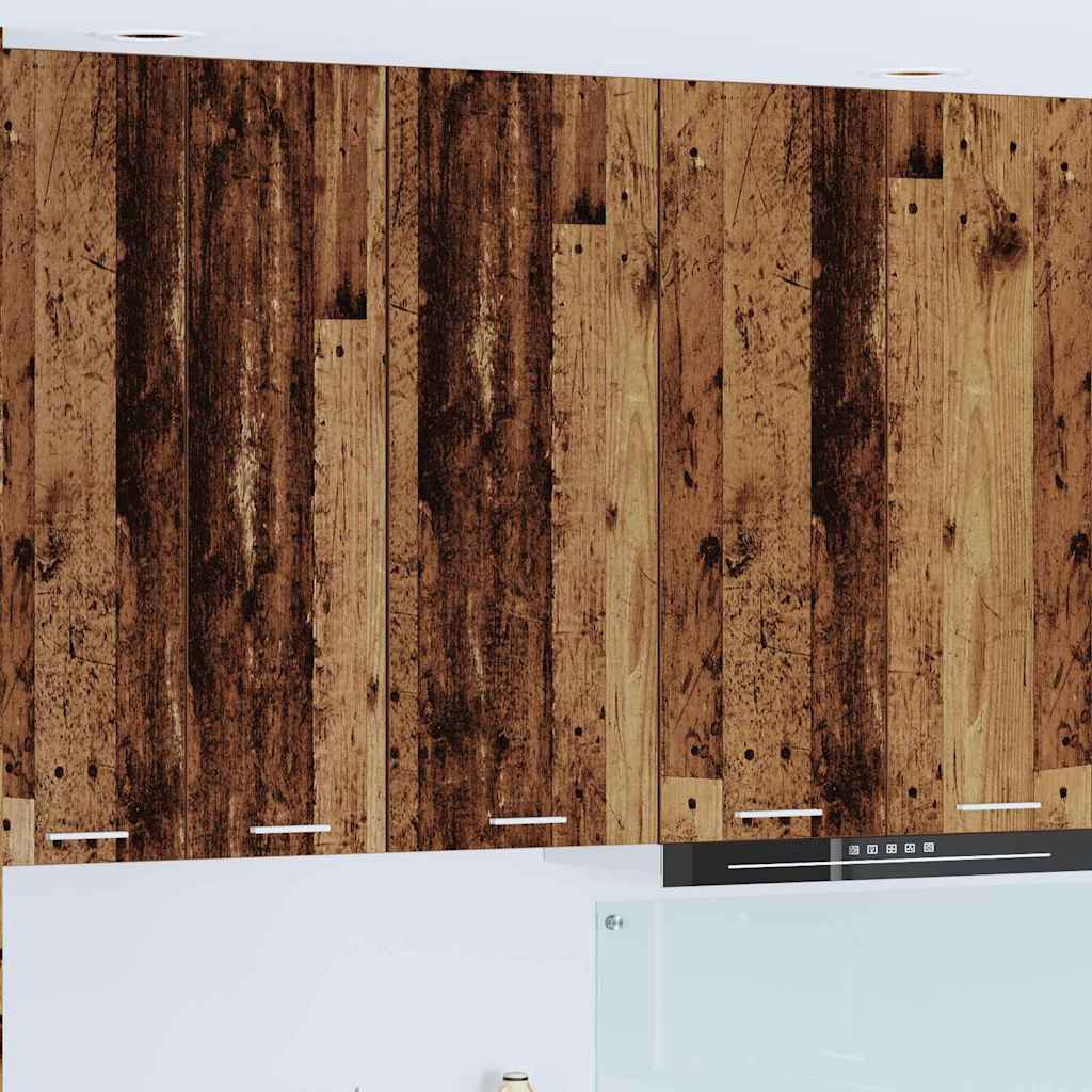 vidaXL Κρεμαστό ντουλάπι με ράφι Riga Παλιό Ξύλο 40 x 31 x 100 εκ.