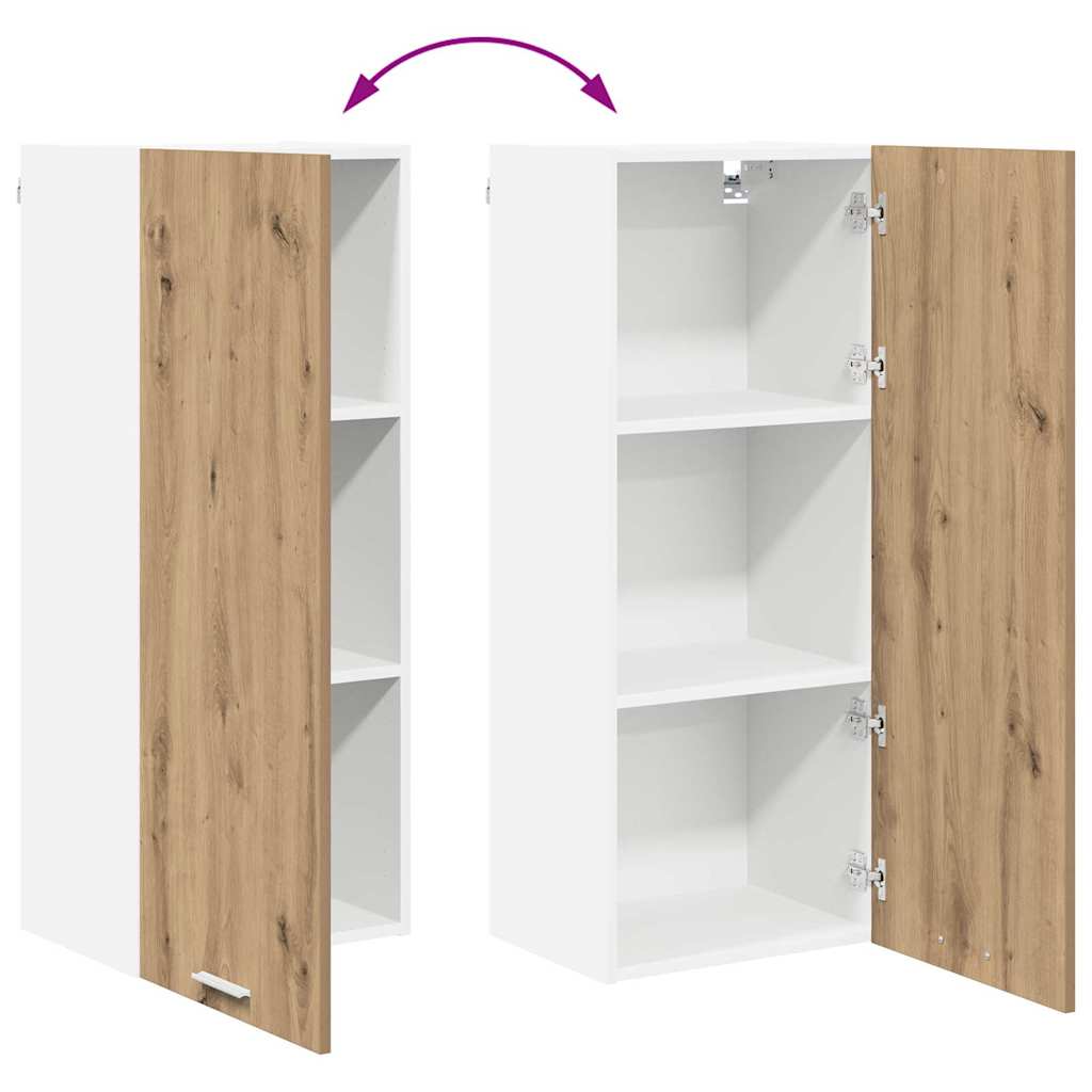 vidaXL Κρεμαστό ντουλάπι με ράφι Riga Artisan Oak 40 x 31 x 100 εκ.