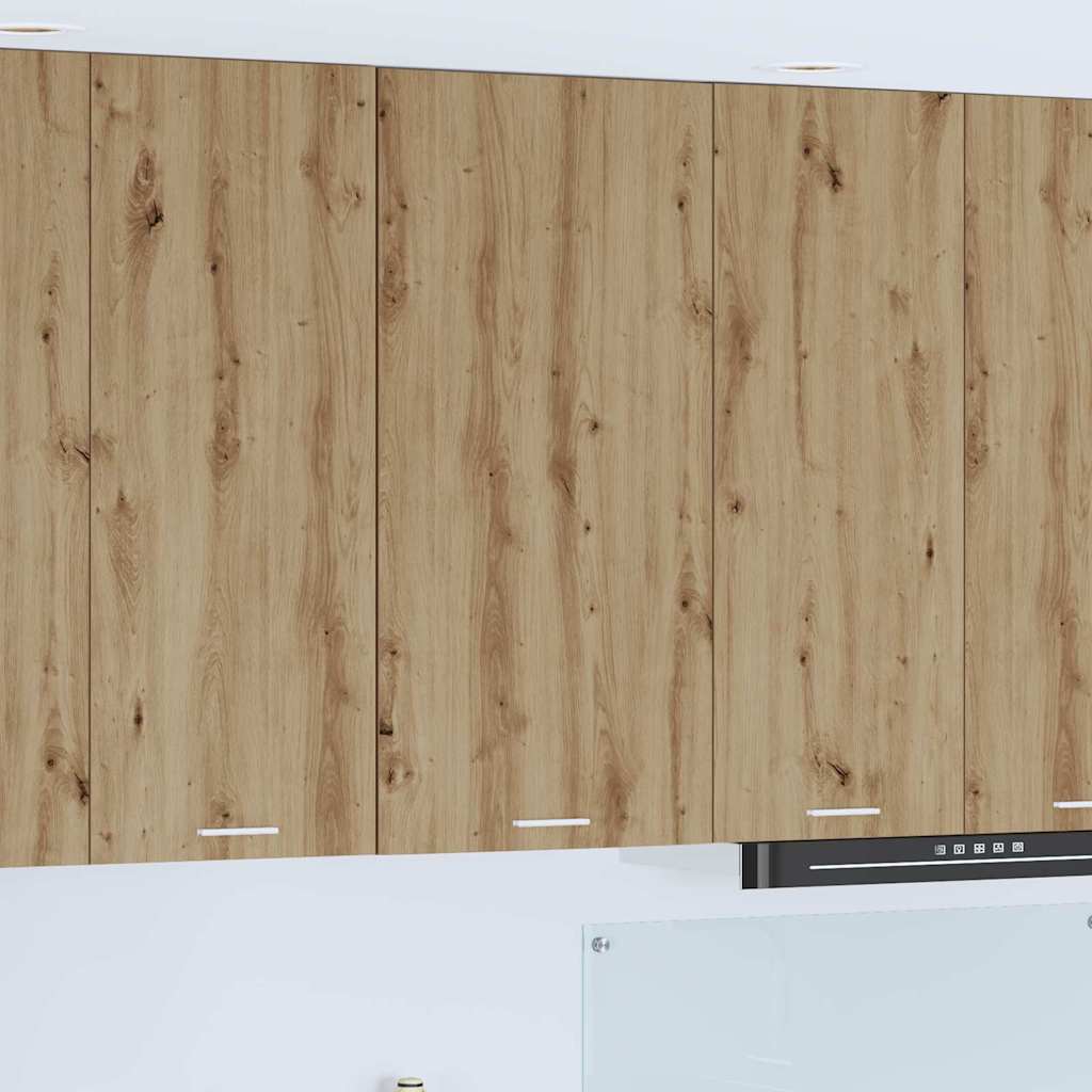 vidaXL Κρεμαστό ντουλάπι με ράφι Riga Χειροποίητη Δρυς και Λευκό