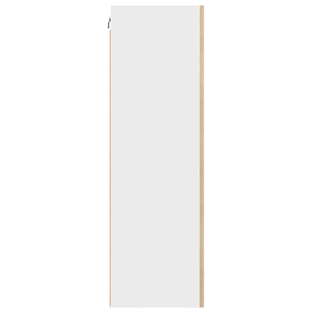 vidaXL Κρεμαστό ντουλάπι με ράφι Riga Χειροποίητη Δρυς και Λευκό