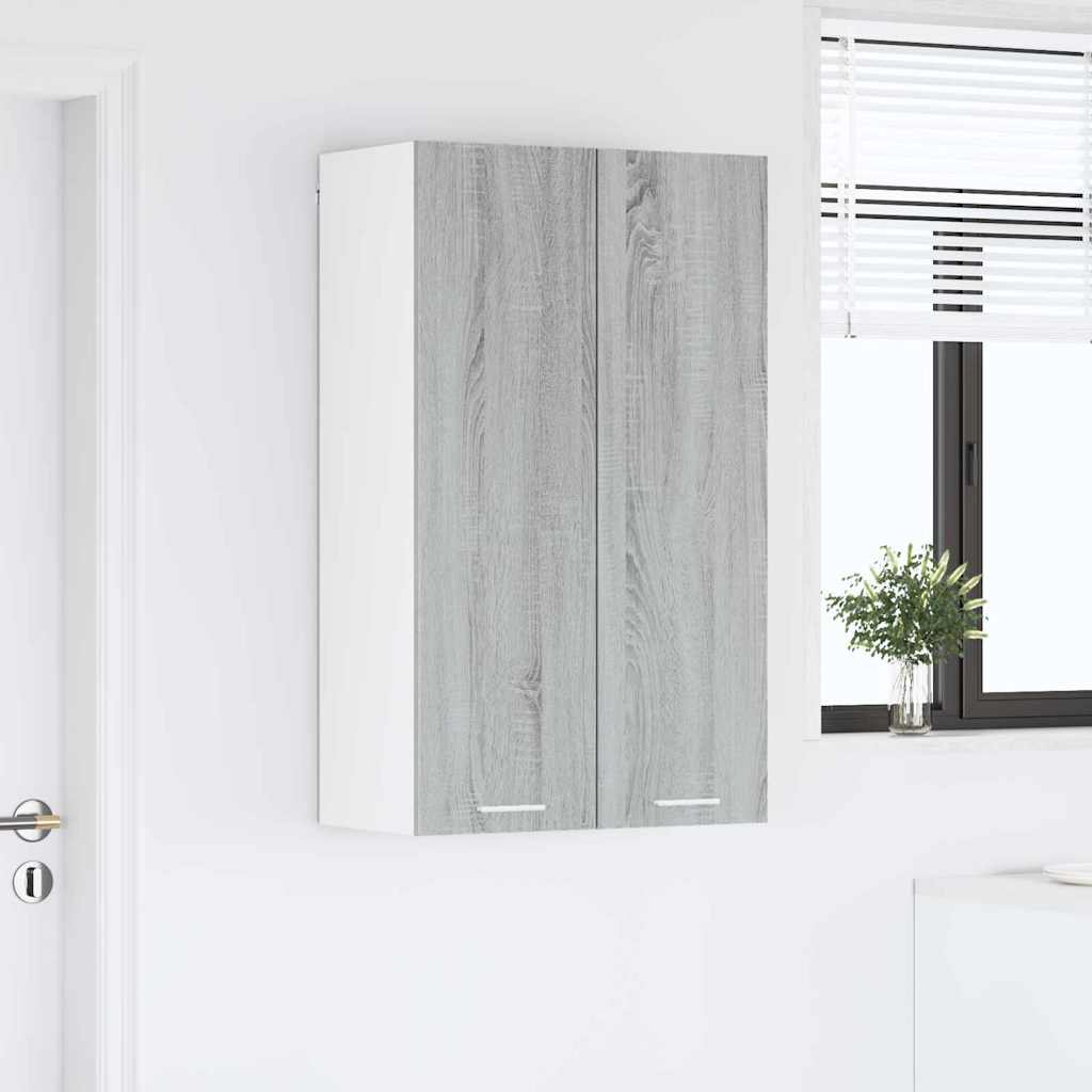 vidaXL Κρεμαστό ντουλάπι με ράφι Riga Γκρίζο Σονομα 60 x 31 x 100 εκ.