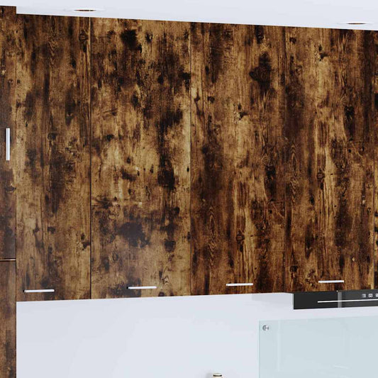 vidaXL Κρεμαστό ντουλάπι με ράφι Riga Καπνιστό Δρύς 80 x 31 x 100 εκ.