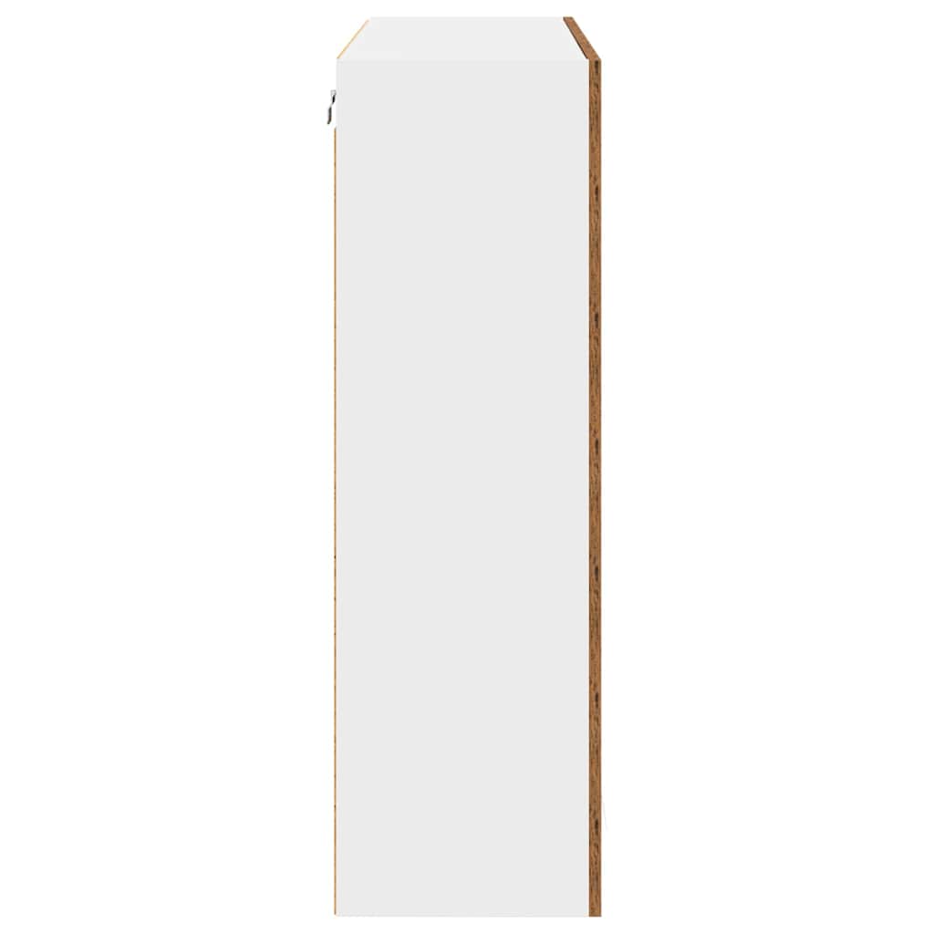 vidaXL Κρεμαστό ντουλάπι με ράφι Riga Παλιό Ξύλο 80 x 31 x 100 εκ.