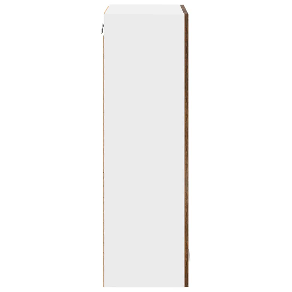 vidaXL Κρεμαστό ντουλάπι με ράφι Riga Καπνιστό Δρύς 40 x 31 x 100 εκ.