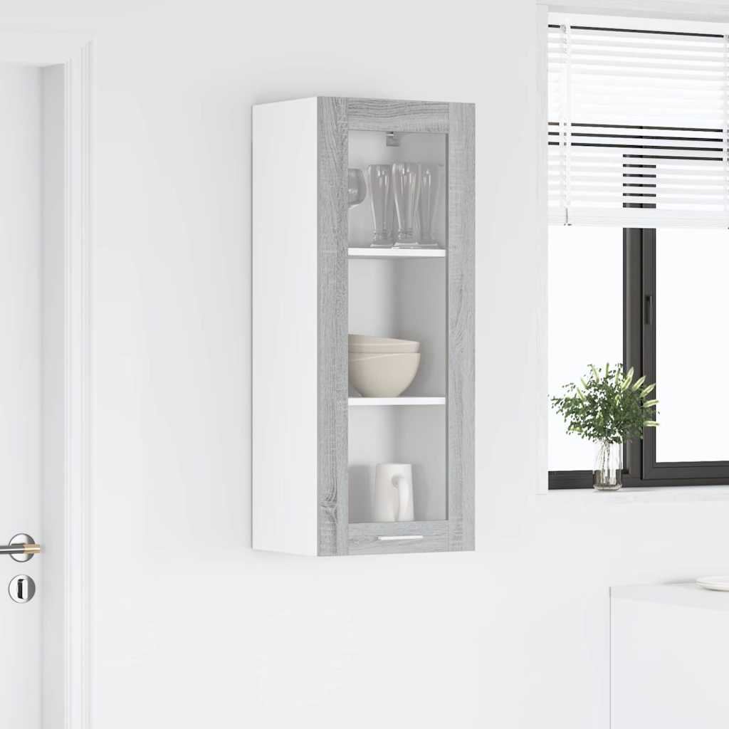 vidaXL Κρεμαστό ντουλάπι με ράφι Riga Γκρίζο Σονομα 40 x 31 x 100 εκ.