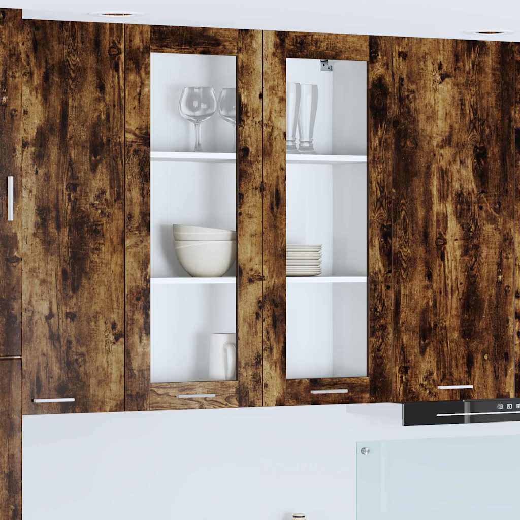 vidaXL Κρεμαστό ντουλάπι με ράφι Riga Καπνιστό Δρύς 80 x 31 x 100 εκ.