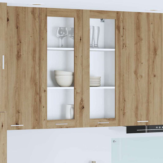 vidaXL Κρεμαστό ντουλάπι με ράφι Riga Artisan Oak 80 x 31 x 100 εκ.