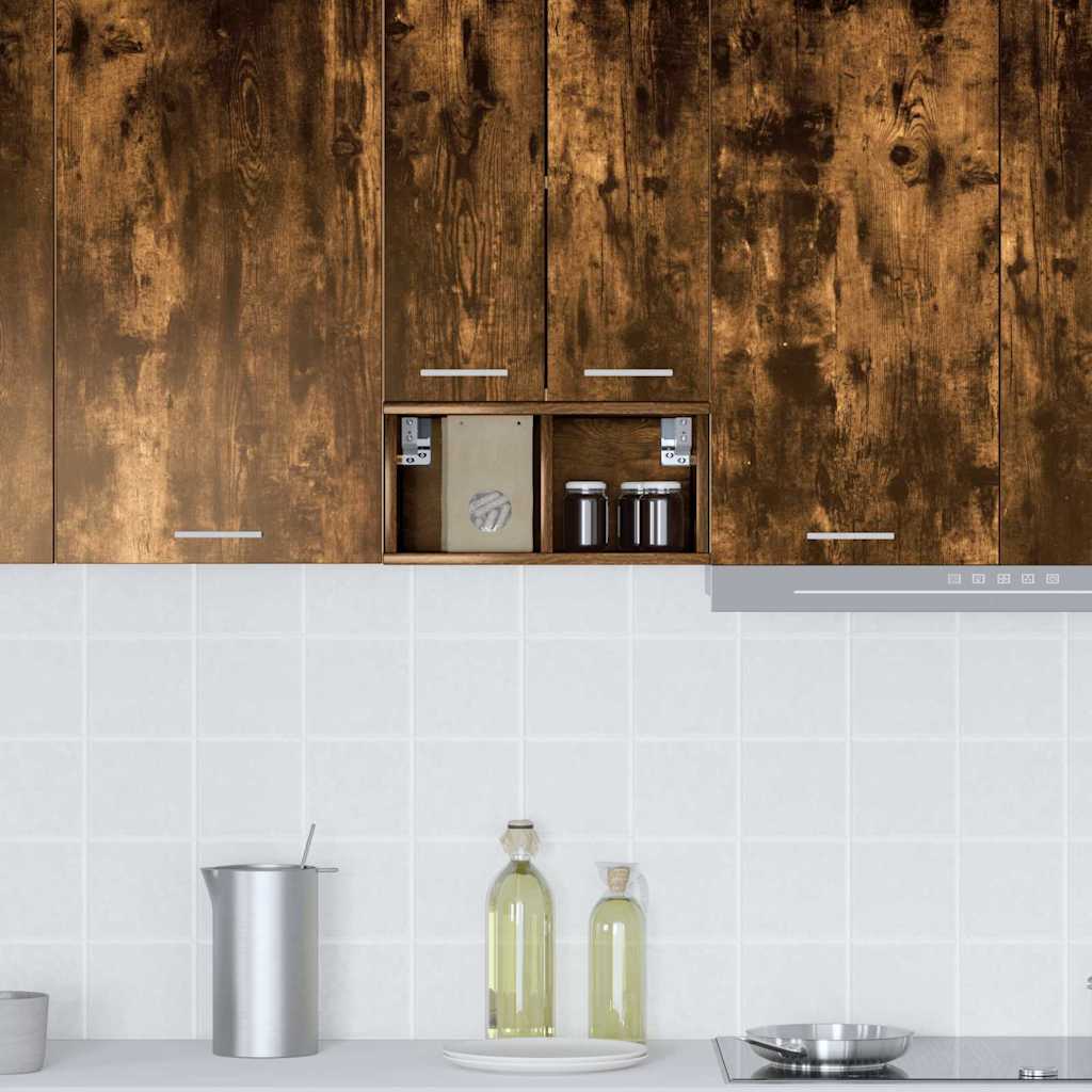 vidaXL Κρεμαστό ντουλάπι με ράφι Riga Καπνιστό Δρύς 20 x 29,5 x 40 εκ.