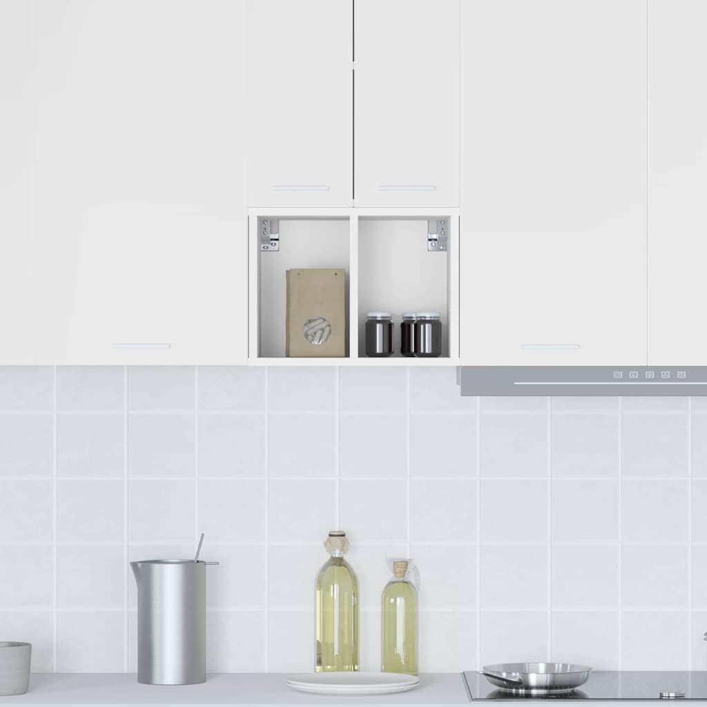 vidaXL Κρεμαστό ντουλάπι με ράφι Riga Λευκό 30 x 29.5 x 80 εκ.