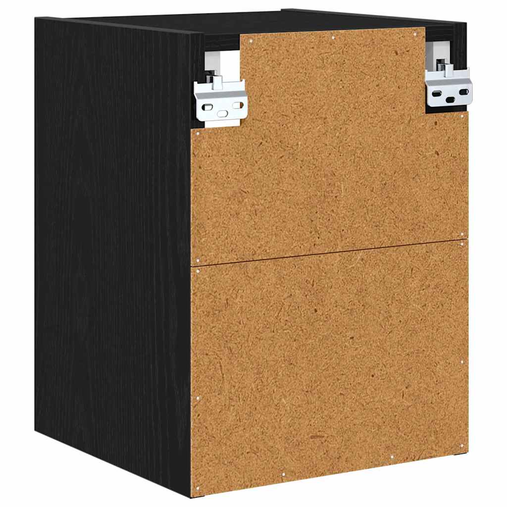 vidaXL Κρεμαστό ντουλάπι με ράφι Riga Μαύρη Οξυά 30 x 29.5 x 80 εκ.