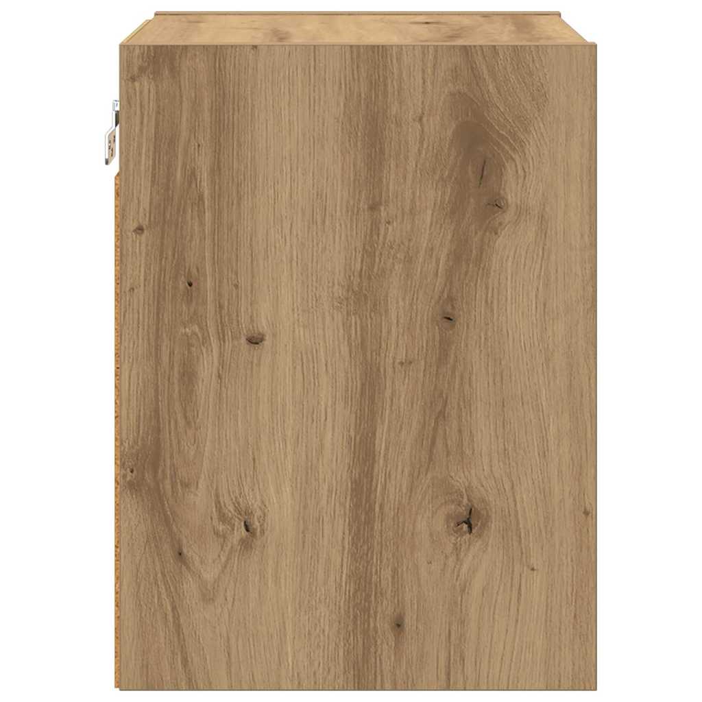vidaXL Κρεμαστό ντουλάπι με ράφι Riga Artisan Oak 30 x 29.5 x 80 εκ.