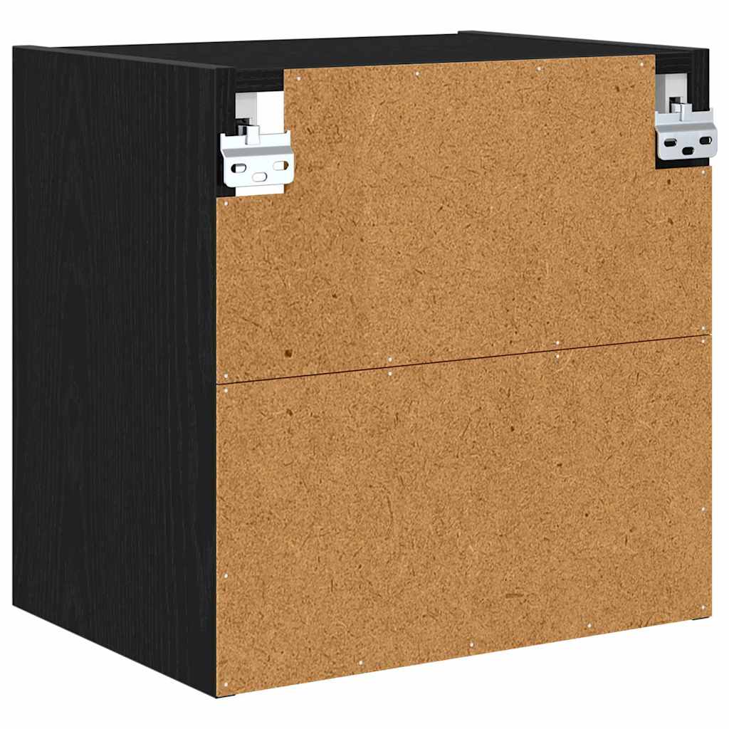 vidaXL Κρεμαστό ντουλάπι με ράφι Riga Μαύρη Οξυά 40 x 29,5 x 40 εκ.