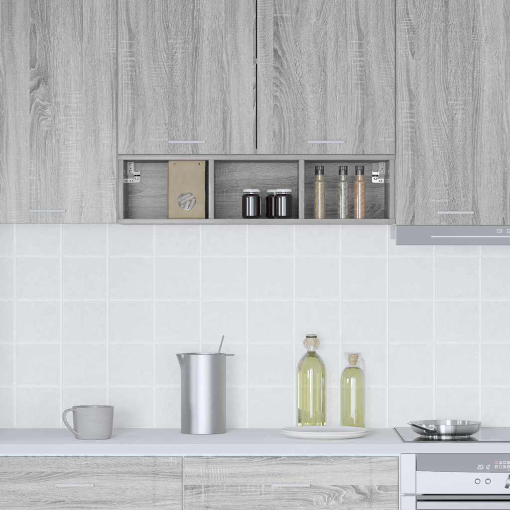 vidaXL Κρεμαστό ντουλάπι με ράφι Riga Γκρίζο Σονομα 20 x 29,5 x 80 εκ.