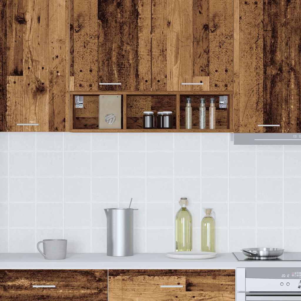 vidaXL Κρεμαστό ντουλάπι με ράφι Riga Παλιό Ξύλο 20 x 29,5 x 80 εκ.