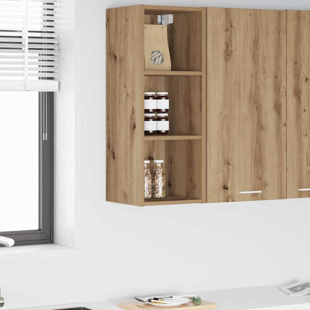 vidaXL Κρεμαστό ντουλάπι με ράφι Riga Artisan Oak 30 x 29.5 x 80 εκ.