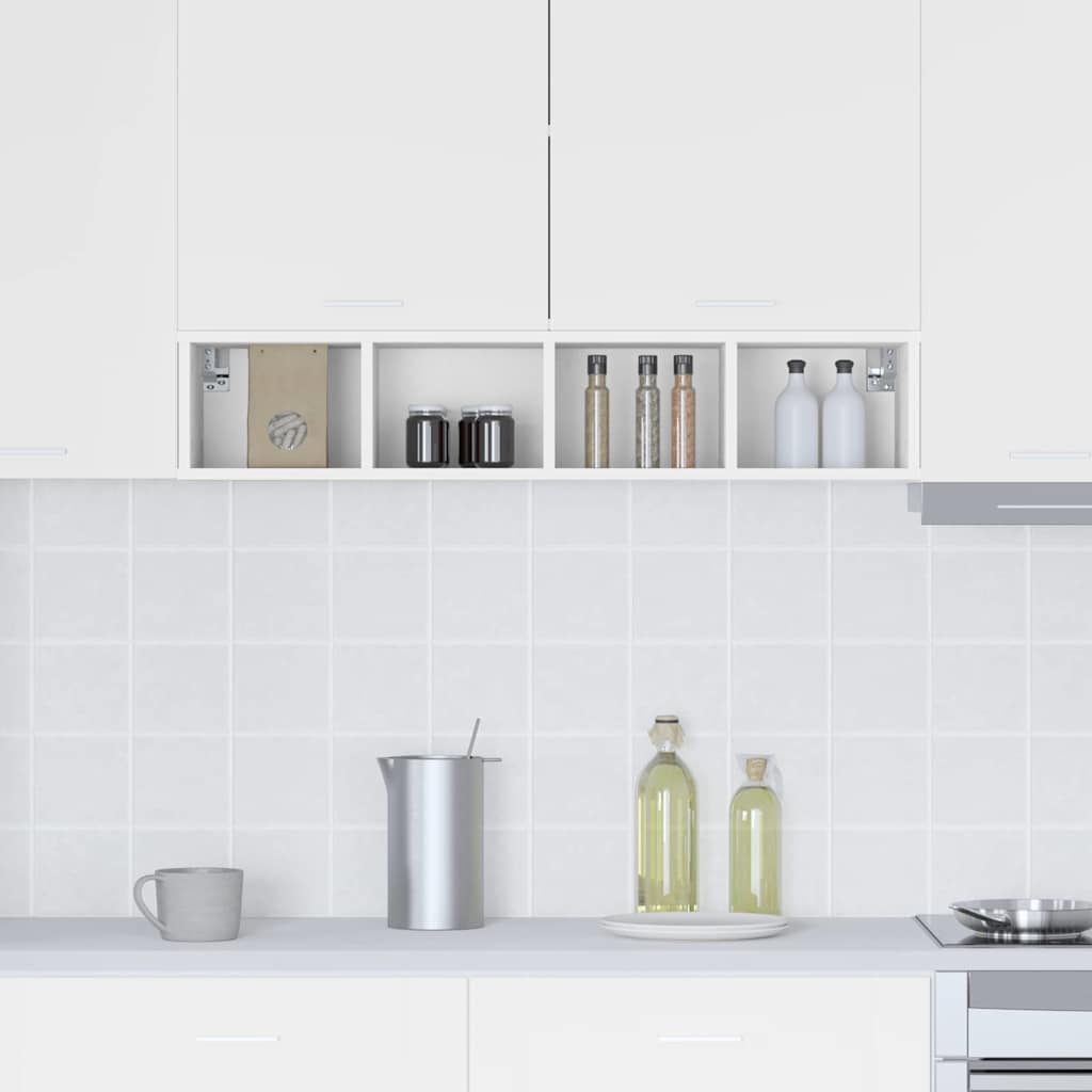 vidaXL Κρεμαστό ντουλάπι με ράφι Riga Λευκό 20 x 29,5 x 100 εκ.