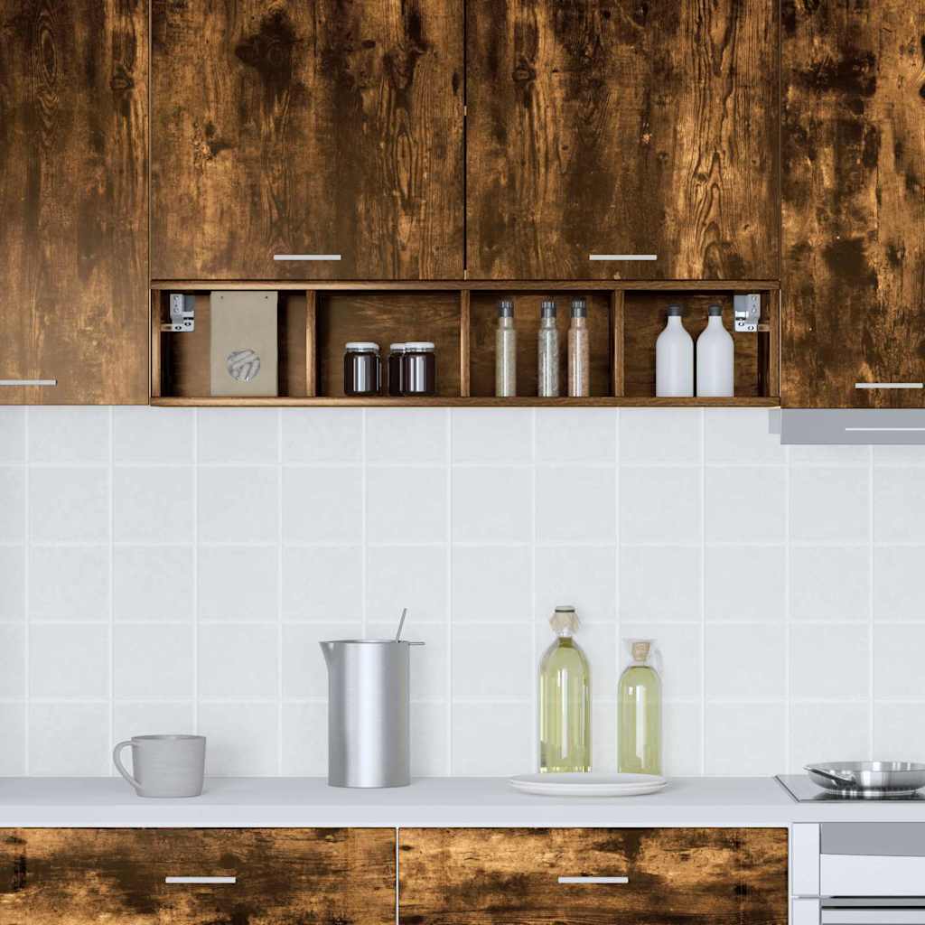 vidaXL Κρεμαστό ντουλάπι Riga Καπνιστό Δρύς 20 x 29,5 x 100 εκ.