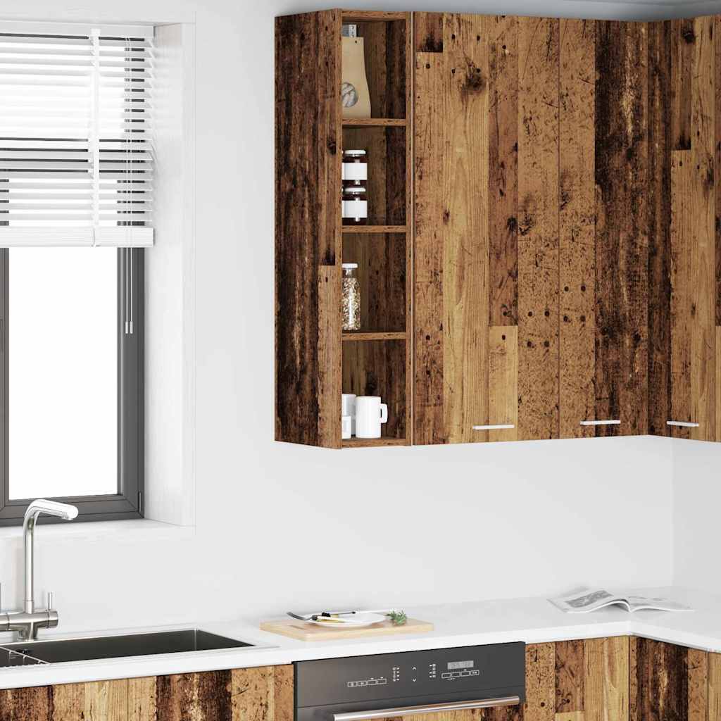 vidaXL Κρεμαστό ντουλάπι με ράφι Riga Παλιό Ξύλο 20 x 29,5 x 100 εκ.