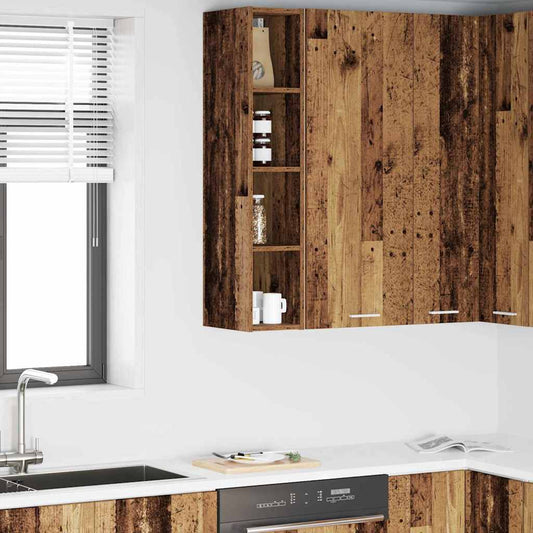 vidaXL Κρεμαστό ντουλάπι με ράφι Riga Παλιό Ξύλο 20 x 29,5 x 100 εκ.