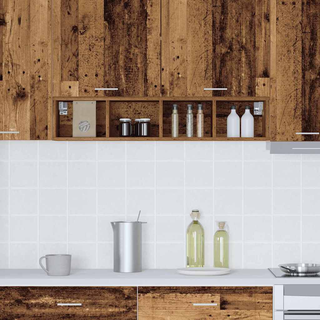 vidaXL Κρεμαστό ντουλάπι με ράφι Riga Παλιό Ξύλο 20 x 29,5 x 100 εκ.