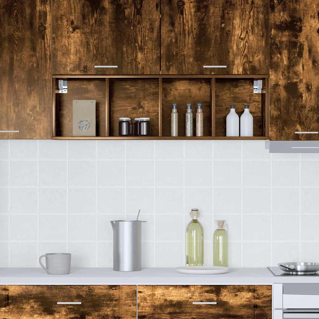 vidaXL Κρεμαστό ντουλάπι Riga Καπνιστό Δρύς 30 x 29,5 x 100 εκ.