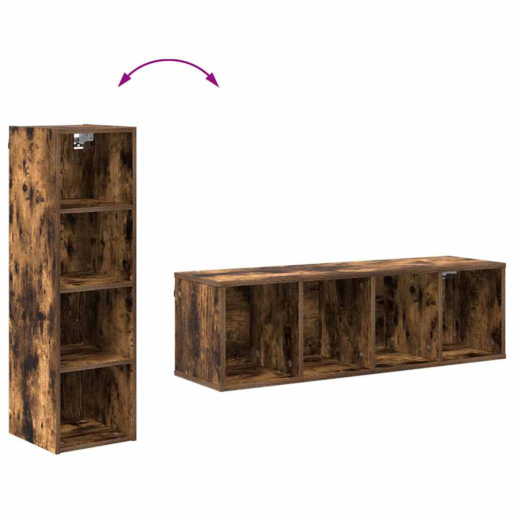 vidaXL Κρεμαστό ντουλάπι Riga Καπνιστό Δρύς 30 x 29,5 x 100 εκ.