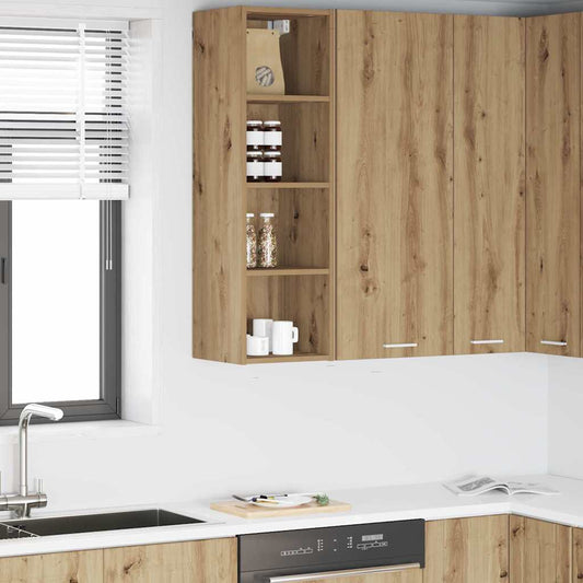 vidaXL Κρεμαστό ντουλάπι με ράφι Riga Artisan Oak 30 x 29,5 x 100 εκ.